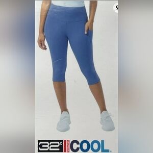 148) 32 Degrees Cool Women's Soft Active Capri Legging Pants, Lolite Purple,